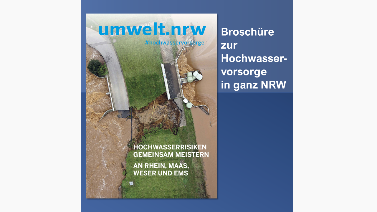 Titelseite der Broschüre zur Hochwasservorsorge in NRW